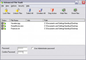 Advanced File Vault - náhled