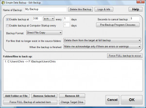 Simple Data Backup - náhled
