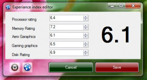 Experiance index editor - náhled