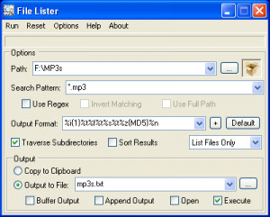 File Lister - náhled