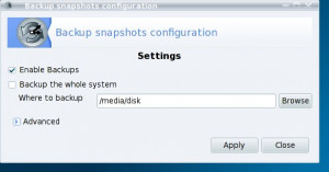 Mandriva Click and Backup - náhled