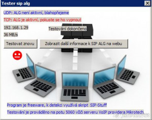 SIP ALG tester - náhled