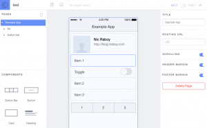 Ionic Creator UNOFFICIAL - náhled
