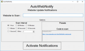 AutoWebNotify - náhled