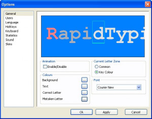 RapidTyping Typing Tutor - náhled