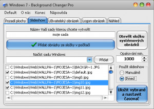 Windows 7 Background Changer Pro - náhled