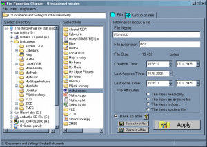 File Properties Changer - náhled