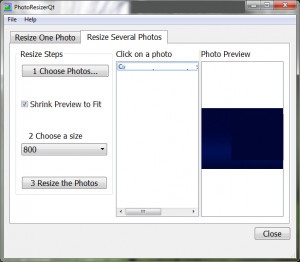 PhotoResizerQt - náhled