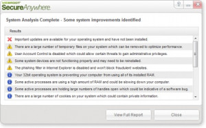 Webroot System Analyzer - náhled