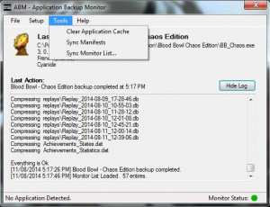 Application Backup Monitor - náhled