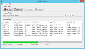 Gopher IP Scan - náhled