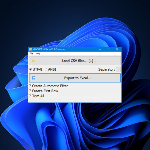 Vovsoft CSV to XLS Converter - náhled