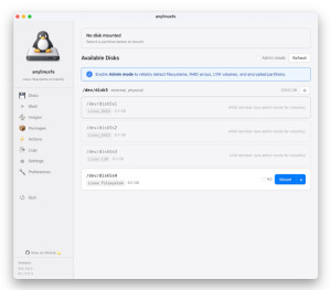 anylinuxfs GUI - náhled
