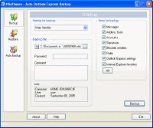 Auto Outlook Express Backu - náhled