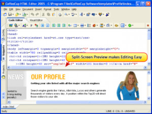 CoffeeCup Free HTML Editor - náhled