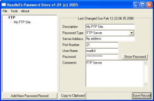 Roadkil's Password Store - náhled