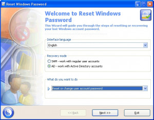 Reset Windows Password - náhled