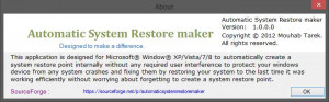 Automatic System Restore Maker - náhled