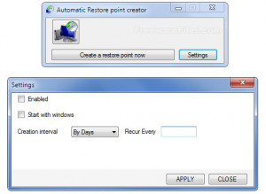 Automatic System Restore Maker - náhled