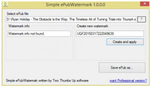 Simple ePub Watermark - náhled