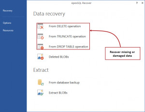 ApexSQL Recover - náhled