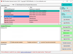 RESX translator automat - náhled