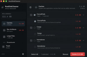 RustDiskCleaner - náhled