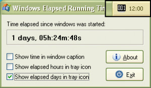 Windows Elapsed Running Time - náhled