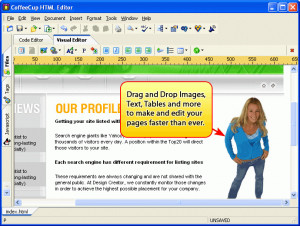 CoffeeCup HTML Editor 2007 - náhled