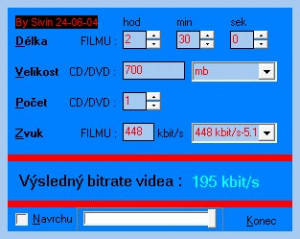Bitrate - náhled