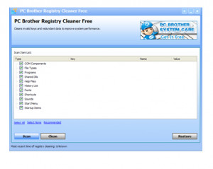 PC Brother Registry Cleaner Free - náhled