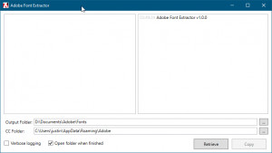 Adobe Font Extractor GUI - náhled
