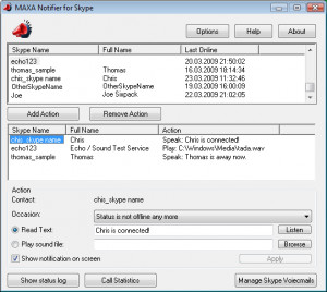 MAXA Notifier for Skype - náhled