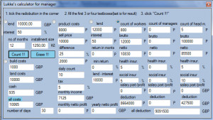 Lukke's Manager's Calculator - náhled