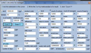 Lukke's Manager's Calculator - náhled
