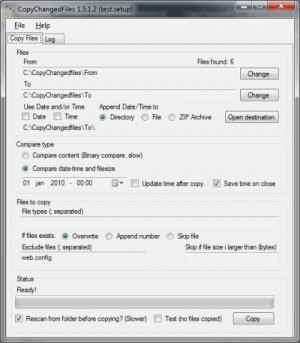 TSR Copy Changed Files  - náhled