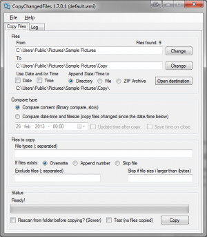 TSR Copy Changed Files  - náhled