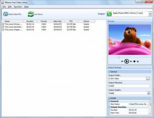 Weeny Free Video Joiner - náhled