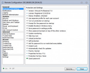 WinLock Remote Administrator - náhled