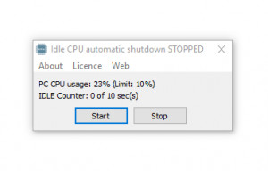 Idle CPU Automatic Shutdown - náhled