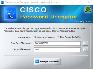 Cisco Password Decryptor  - náhled
