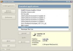 Quick Uninstaller - náhled