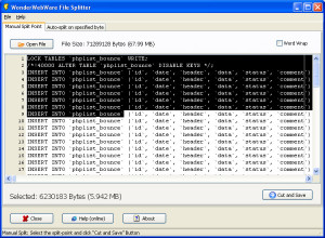 File Splitter - náhled