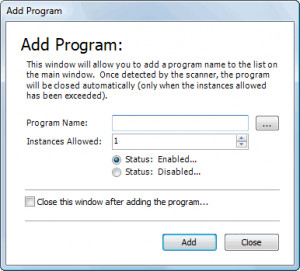 Control Running Programs - náhled
