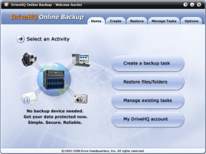 DriveHQ Online Backup - náhled