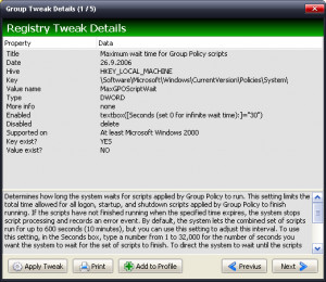 Registry Tweaker - náhled