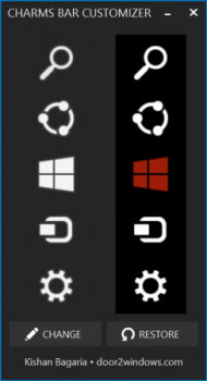 Windows 8.1 Charms Bar Customizer - náhled