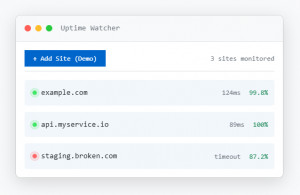 Uptime Watcher - náhled