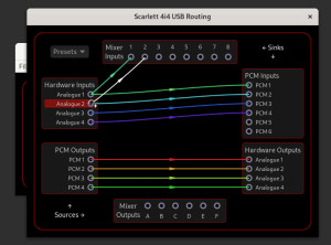 ALSA Scarlett Control Panel - náhled
