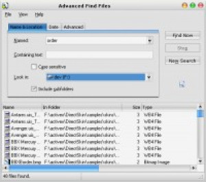 Advanced Find Files - náhled